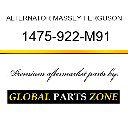 ALTERNATOR MASSEY FERGUSON 1475-922-M91
