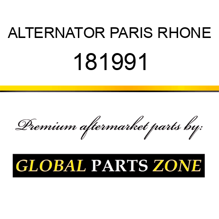 ALTERNATOR PARIS RHONE 181991