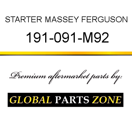 STARTER MASSEY FERGUSON 191-091-M92