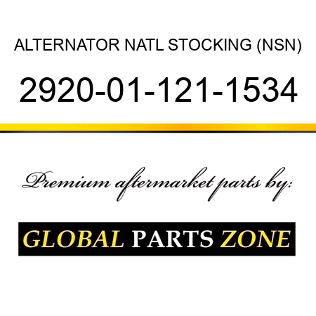 ALTERNATOR NATL STOCKING (NSN) 2920-01-121-1534