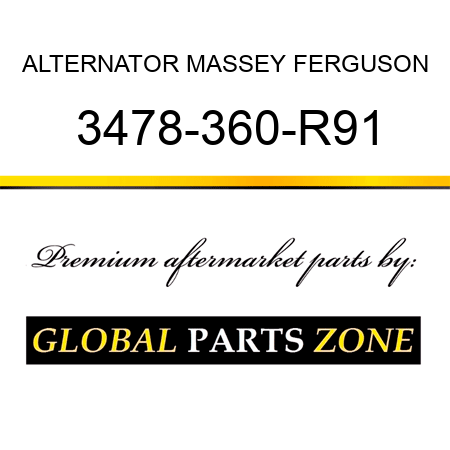 ALTERNATOR MASSEY FERGUSON 3478-360-R91