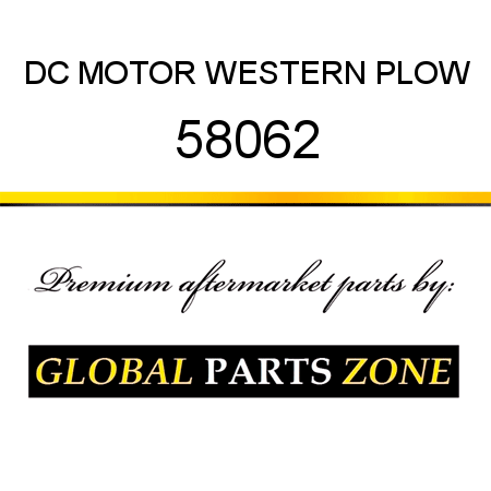 DC MOTOR WESTERN PLOW 58062