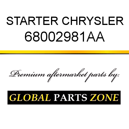 STARTER CHRYSLER 68002981AA