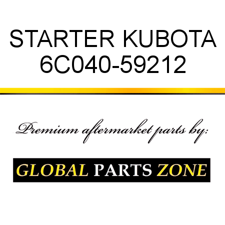 STARTER KUBOTA 6C040-59212