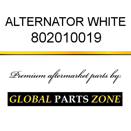ALTERNATOR WHITE 802010019