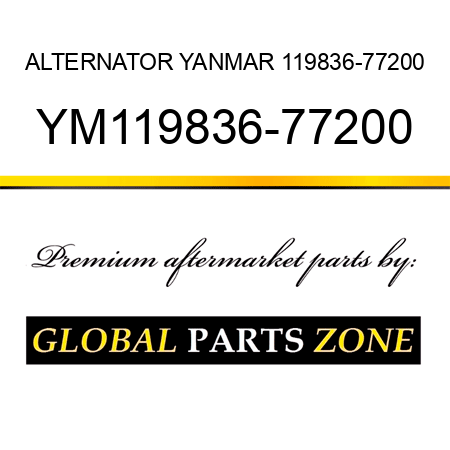 ALTERNATOR YANMAR 119836-77200 YM119836-77200
