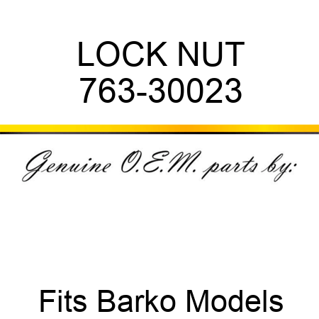 LOCK NUT 763-30023