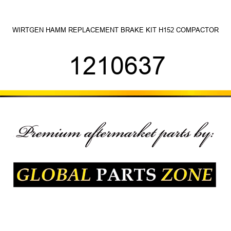 WIRTGEN HAMM REPLACEMENT BRAKE KIT H152 COMPACTOR 1210637