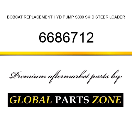 BOBCAT REPLACEMENT HYD PUMP S300 SKID STEER LOADER 6686712