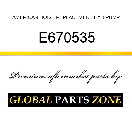 AMERICAN HOIST REPLACEMENT HYD PUMP E670535