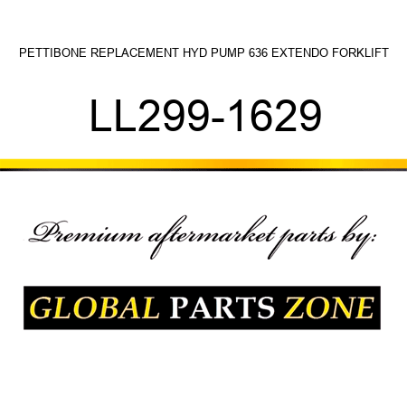 PETTIBONE REPLACEMENT HYD PUMP 636 EXTENDO FORKLIFT LL299-1629