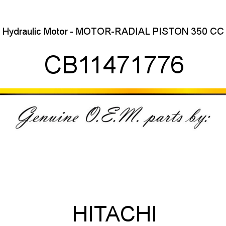 Hydraulic Motor - MOTOR-RADIAL PISTON 350 CC CB11471776