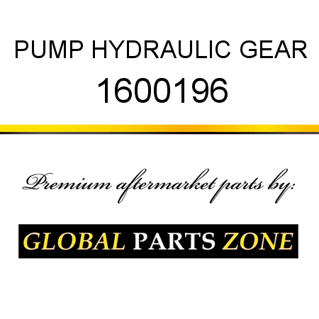 PUMP, HYDRAULIC GEAR 1600196