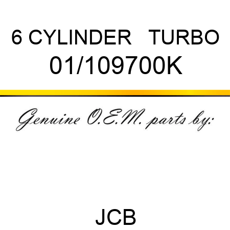 6 CYLINDER + TURBO 01/109700K