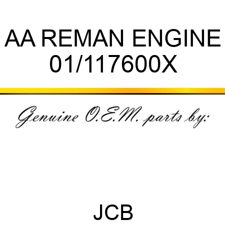 AA REMAN ENGINE 01/117600X
