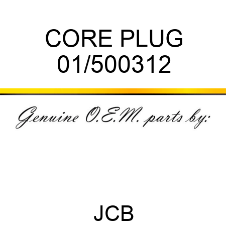 CORE PLUG 01/500312