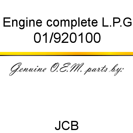 Engine, complete, L.P.G 01/920100