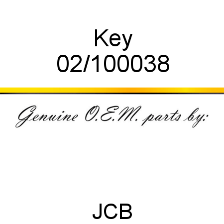Key 02/100038