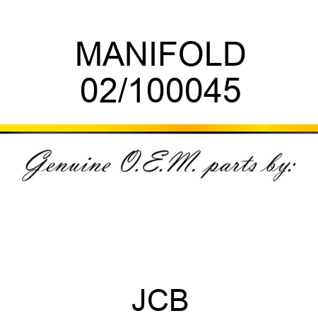 MANIFOLD 02/100045