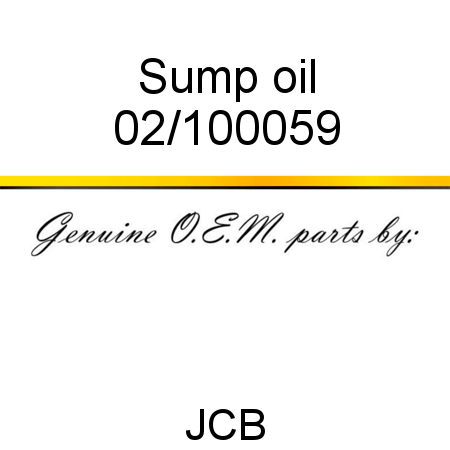 Sump, oil 02/100059