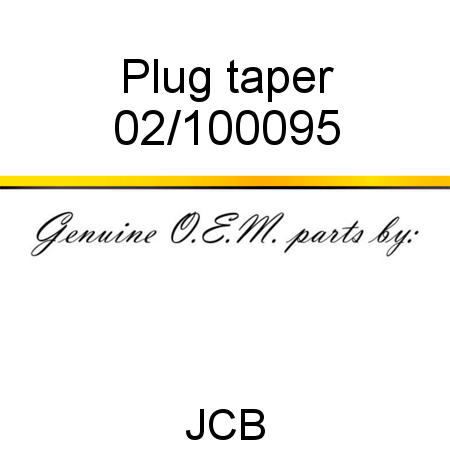 Plug, taper 02/100095