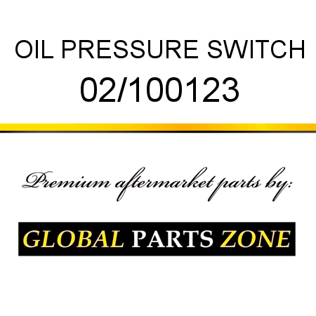 OIL PRESSURE SWITCH 02/100123