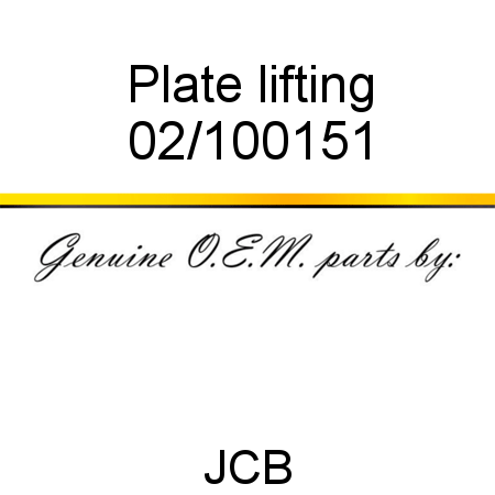 Plate, lifting 02/100151