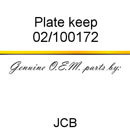 Plate, keep 02/100172