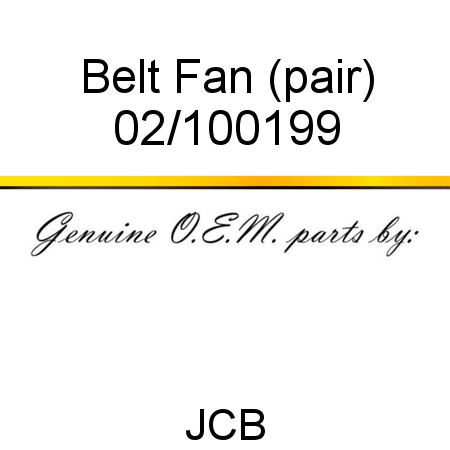 Belt, Fan, (pair) 02/100199