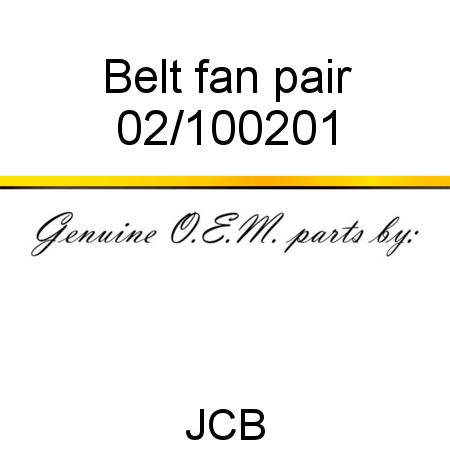 Belt, fan, pair 02/100201