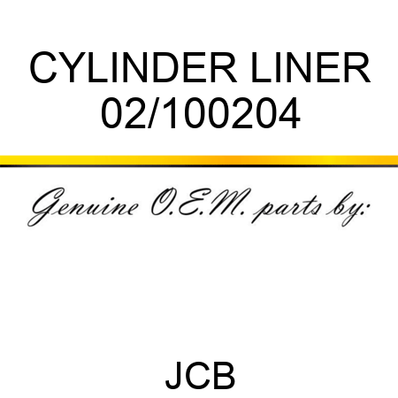 CYLINDER LINER 02/100204