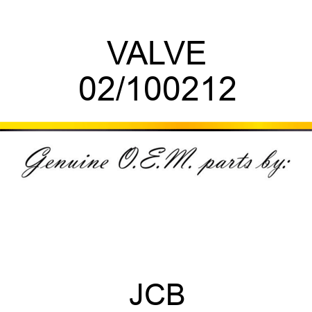 VALVE 02/100212