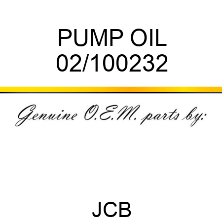 PUMP OIL 02/100232
