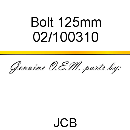 Bolt, 125mm 02/100310