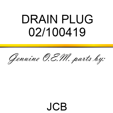 DRAIN PLUG 02/100419