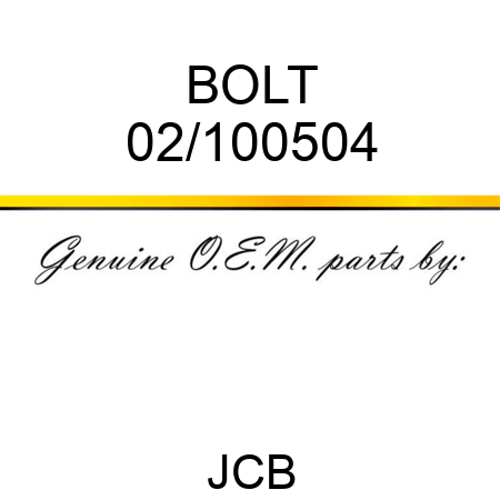 BOLT 02/100504