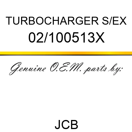 TURBOCHARGER S/EX 02/100513X