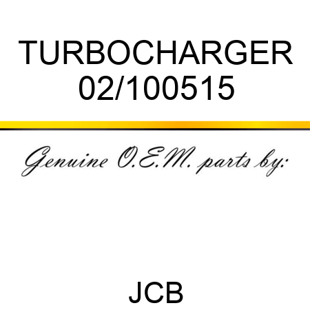 TURBOCHARGER 02/100515