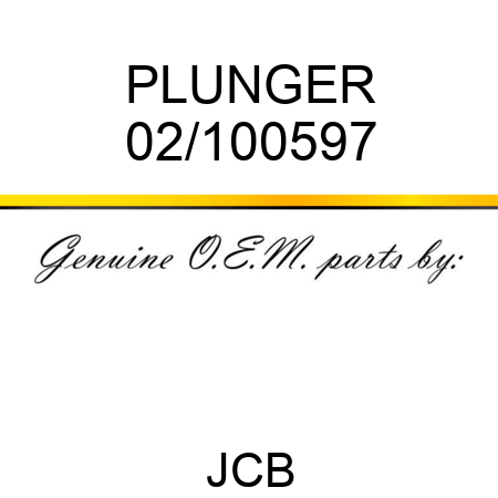 PLUNGER 02/100597