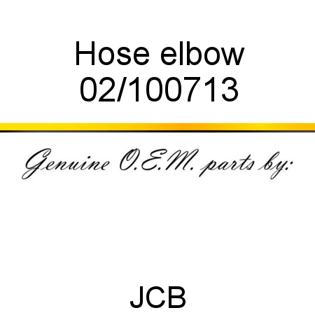 Hose, elbow 02/100713