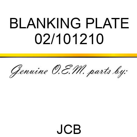 BLANKING PLATE 02/101210