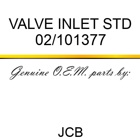 VALVE INLET STD 02/101377