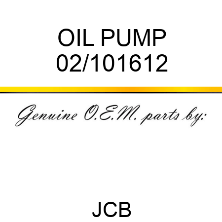 OIL PUMP 02/101612