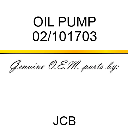 OIL PUMP 02/101703