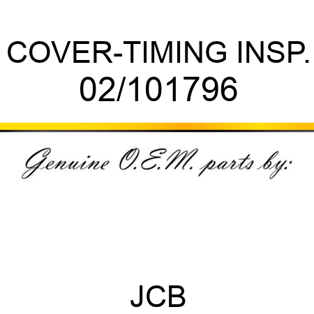 COVER-TIMING INSP. 02/101796