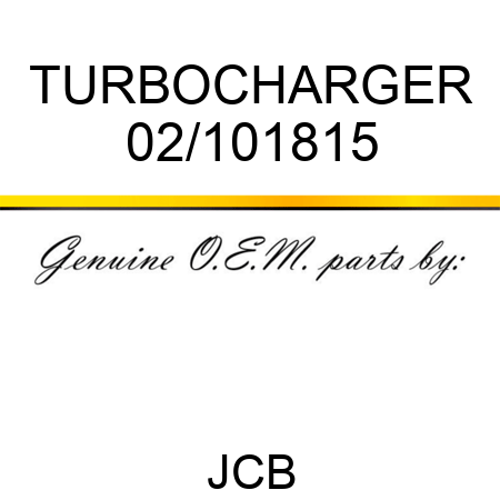 TURBOCHARGER 02/101815