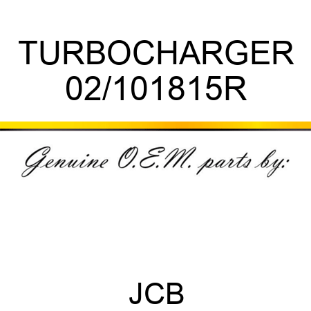 TURBOCHARGER 02/101815R