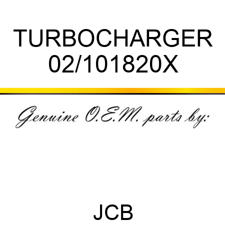 TURBOCHARGER 02/101820X