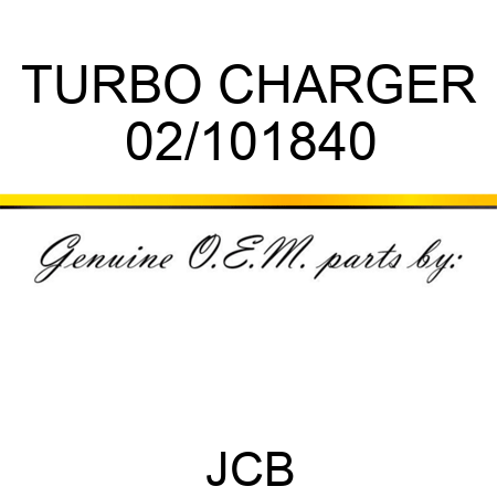 TURBO CHARGER 02/101840