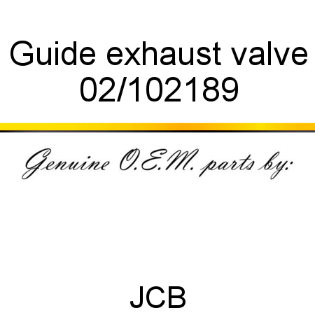 Guide, exhaust valve 02/102189